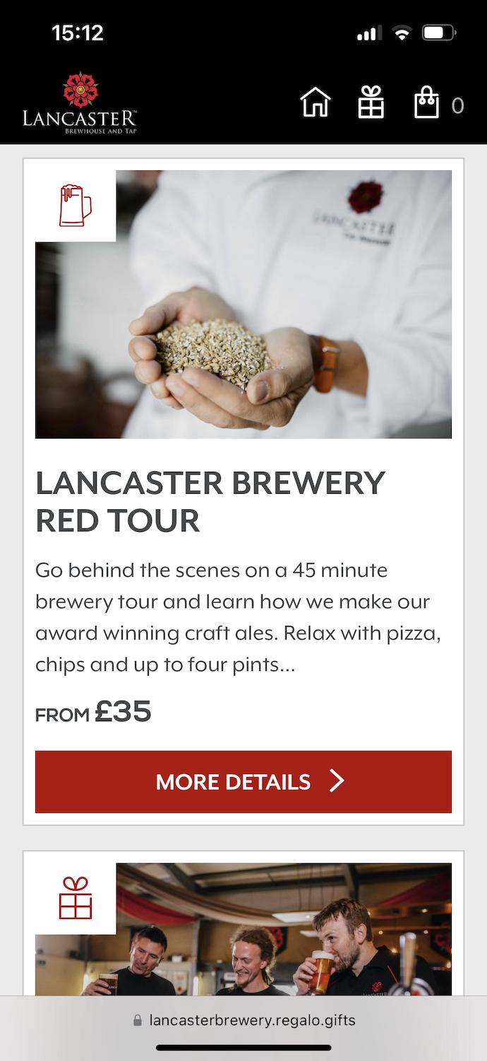 Lancaster Brewery Regalo Gift Voucher